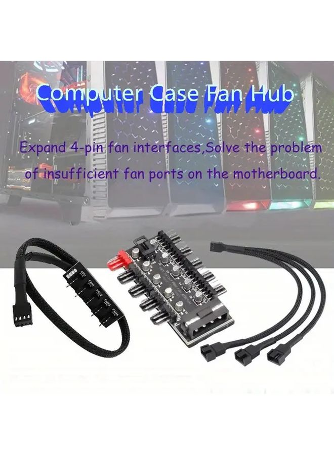 Motherboard 4 Pin PWM Fan Hub 1 to 5 Temperature Control Extension Cable - Image 2